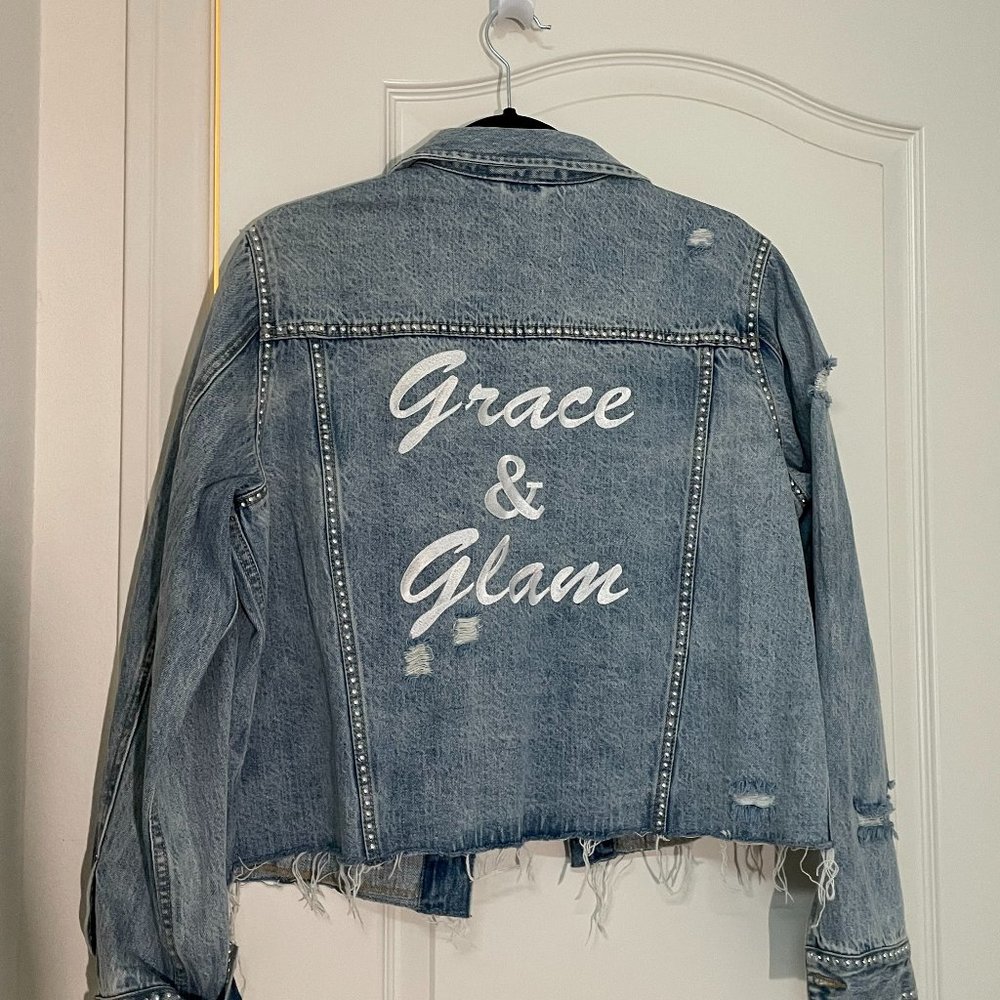 Denim Jacket "Grace & Glam" embroidery